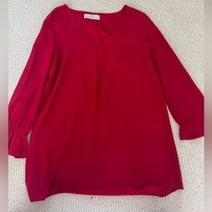 100% silk red dress in M